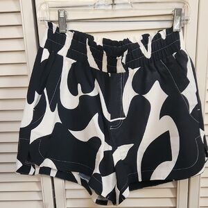 A New Day Black and White Patterned Athletic Shorts